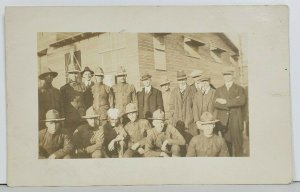 Camp Meade Maryland RPPC 1917 Soldiers & Businessmen Photo Postcard O1