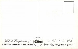 Libyan Arab Airlines Airplane Air Line Issued Vintage Advertising Postcard