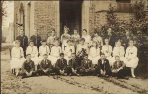 Calumet City IL Church & Children WHITWORTH Pennant c1920 Real Photo Postcard