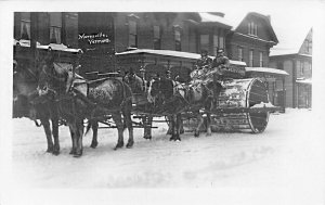 Morrisville VT Horse Drawn Snow Roller Packing The Snow Down RPPC