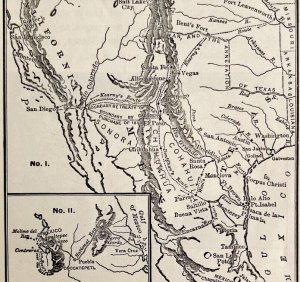 1904 Map Of Mexican War And Scott's March Into Mexico City History Print DWN10F