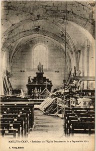 CPA Mailly le Camp- Interieur de l'Eglise bombardere FRANCE (1007432)