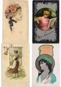 ILLUSTRATEUR ARTIST SIGNED GLAMOUR JUGENDSTIL 160 CPA (PART 2.) (L3160)