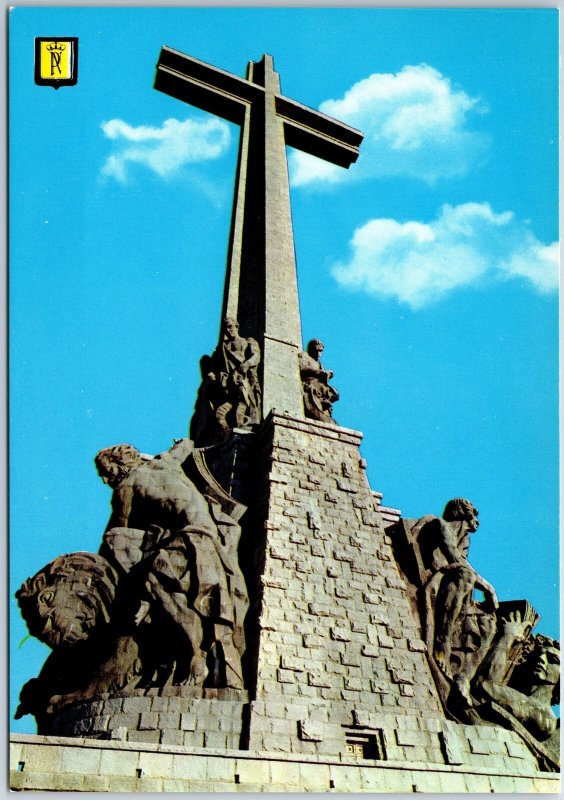 VINTAGE CONTINENTAL SIZE POSTCARD CROSS SANTA CRUZ IN VALLEY OF FALLEN SPAIN D