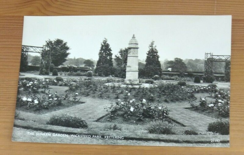 The Sunken Gardens Wickstead Park Kettering   Real Photo  Vintage  Postcard L1A