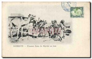 Old Postcard Cote des Somalis Djibouti Femmes Issas of walking wood