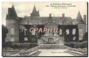 Old Postcard Brittany Picturesque Chateau De Kergrist East Facade