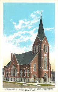 Des Moines Iowa~First Lutheran Church on East 5th & Des Moines Streets~1920s