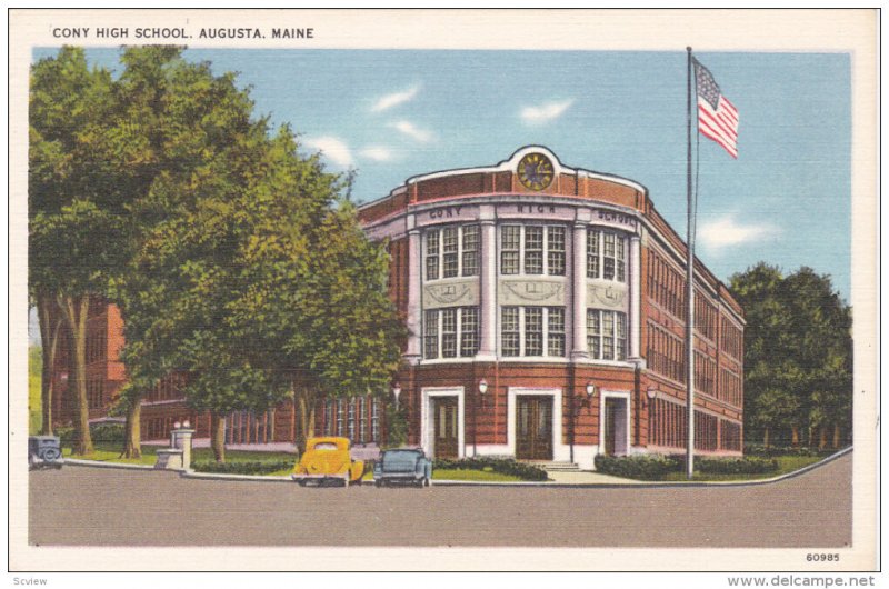 AUGUSTA, Maine, 1930-1940's; Cony High School