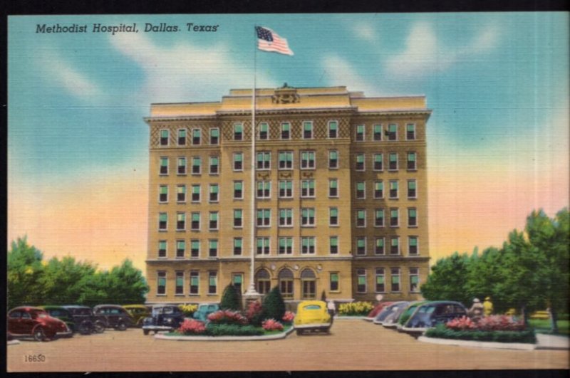 Texas DALLAS Methodist Hospital older cars - LINEN