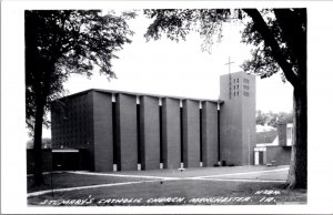 Real Photo Postcard St. Mary's Catholic Church in Manchester, Iowa