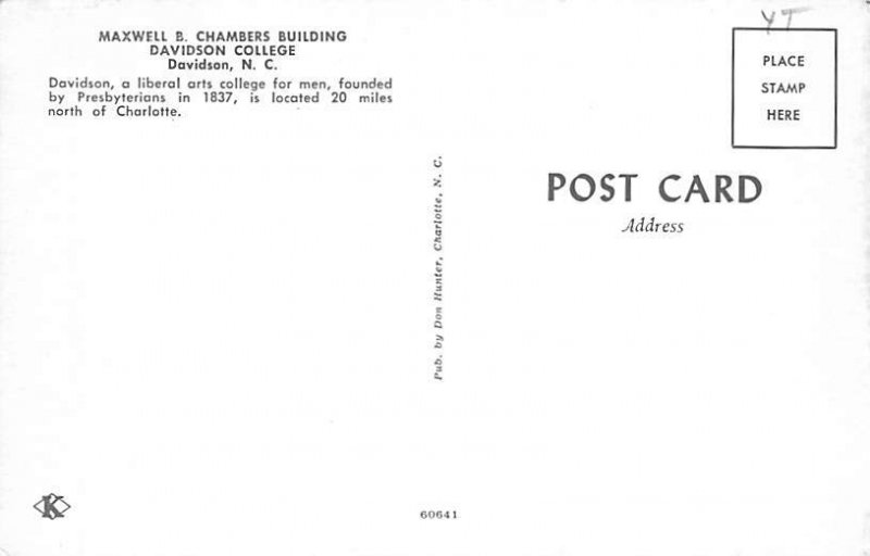 Maxwell B. Chambers Building, Davidson College Davidson, North Carolina NC