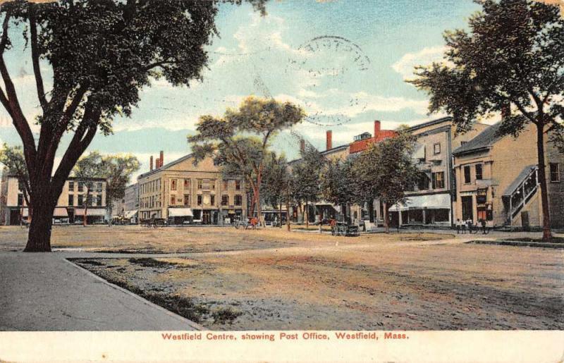 Westfield Massachusetts Centre Street Scene Antique Postcard K27200