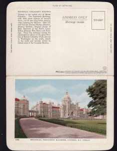 BC VICTORIA Capital City Provincial Parliament Buildings Folkard Letter Card