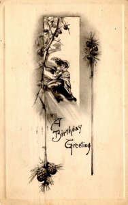 A Birthday Greeting - Embossed - in 1911