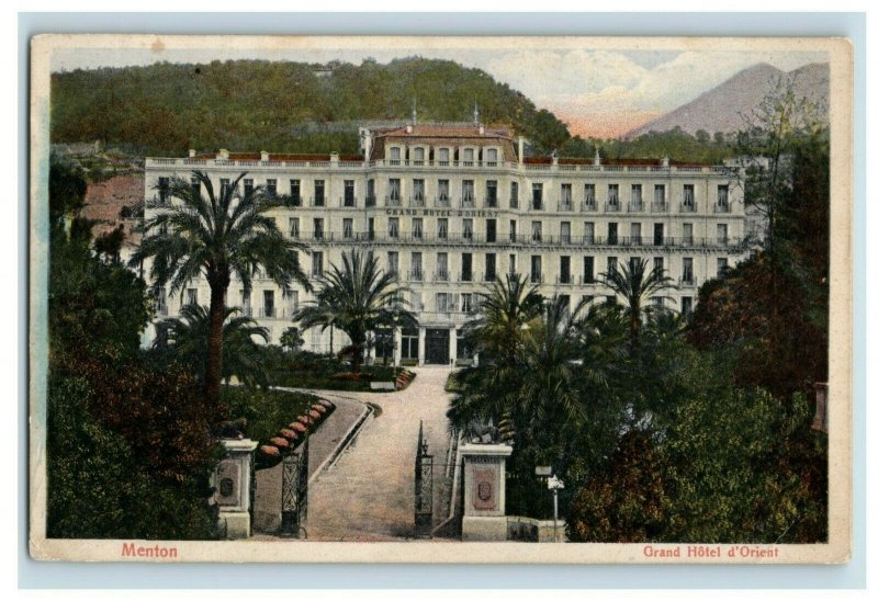 Circa 1915, Hand Colored, Grand Hotel d'Orient, Mention, France Postcard P13