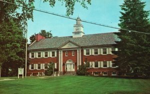 Vintage Postcard Town Hall Historic Building Trumbull Connecticut NATCO Pub.