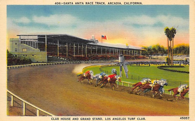 Santa Anita Race Track, Arcadia, CA, USA Horse Racing Unused 