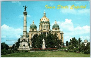 c1950s Des Moines, IA State Capitol North Flower Garden Soldier Monument PC A319