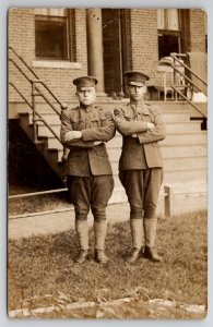 Fort Slocum NY Handsome WW1 Soldiers Uniform Company C RPPC Chester Postcard AA2