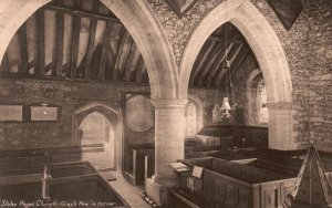 Vintage Postcard 1910's Inside View Stoke Pages Church - Gray's Pew In Corner