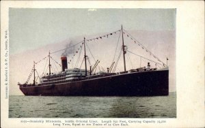 Steamship Minnesota Seattle Oriental Liner Steamer c1910 Vintage Postcard