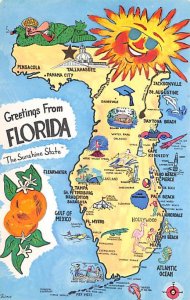 Greetings from Florida, USA Map Unused 