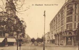 Belgium Charleroi Boulevard de l'Yser Vintage Postcard 07.13