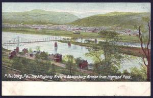 Allegheny River Sharpsburg Bridge Pittsburg PA used c1907