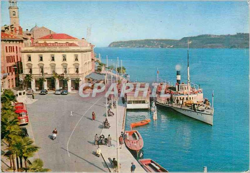 Postcard Modern Salo Lake Garda Boat