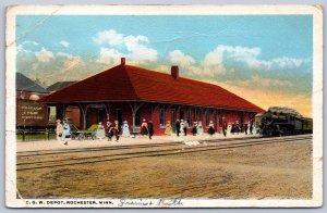 K31/ Rochester Minnesota Postcard c1910 CGW Railroad Depot 306