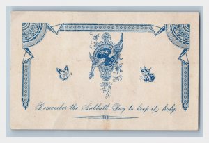 1870s Engraved Victorian Trade Card Remember The Sabbath Day P73