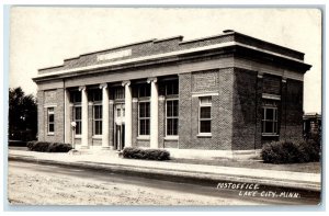 Lake City Minnesota RPPC Photo Postcard Post Office Exterior View Building 1940