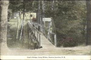 Newton Junction NH Gnat's Bridge Camp Wilder c1910 Postcard