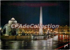 Modern Postcard Paris Strolling Place de la Concorde to night