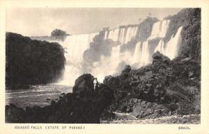 Parana Brazil Iguassu Water Falls Scenic Antique Postcard K24432