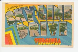 VA LN Virginia Skyline Drive Greetings from BIG LETTER