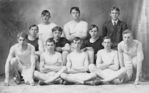 J84/ Marion Ohio RPPC Postcard c1910 High School Track Team Runners 277