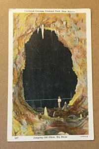  UNUSED LINEN PC CARLSBAD CAVERNS JUMPING OFF PLACE, BIG ROOM, N.M. CREASED