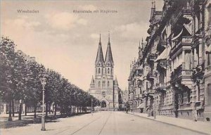 Germany Wiesbaden Rheinstrasse mit Ringkirche