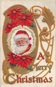 J24/ Santa Claus Christmas Postcard c1910 Gold-Lined Smile 138