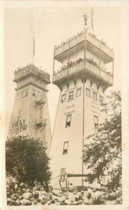 1930s Irish Hills Michigan Observation Towers RPPC Photo Postcard 12160