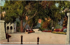 Entrance to Eastlake Park, Los Angeles CA Vintage Postcard B61