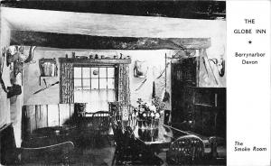 uk2448 the globe inn the smoke room devon real photo  uk