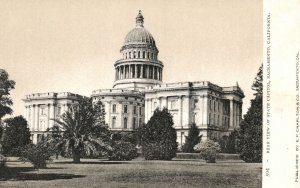 Vintage Postcard Rear View State Capitol Sacramento California E.P. Charleton