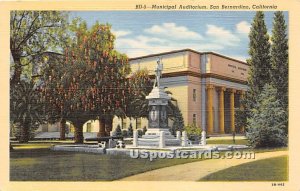Municipal Auditorium - San Bernardino, California CA Postcard