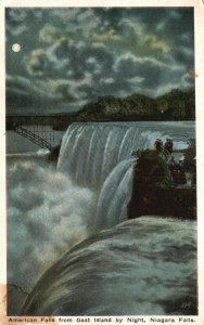 Vintage Postcard 1919 American Falls From Goat Isle Niagara Falls Natural Park