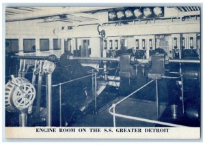 c1910 Engine Room Greater Steamship Detroit Mich Cruise Anchors Aweigh Postcard