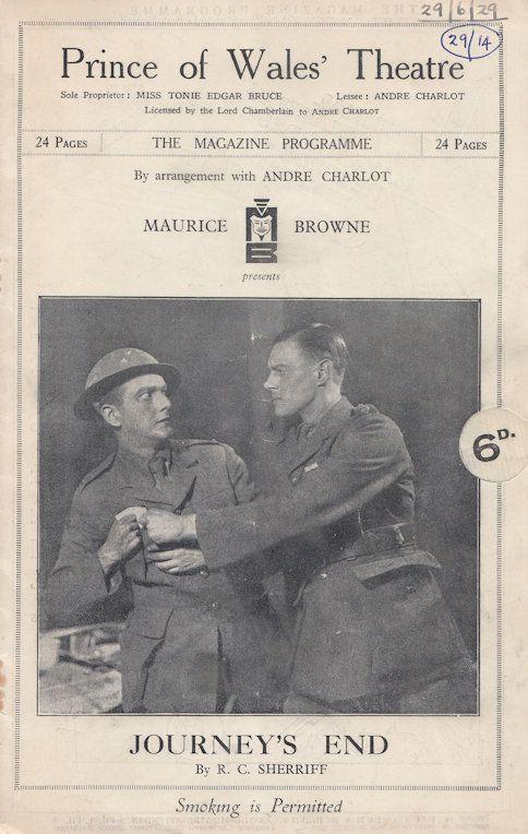 Journeys End WW1 Military British German Soldier Comedy Theatre Programme