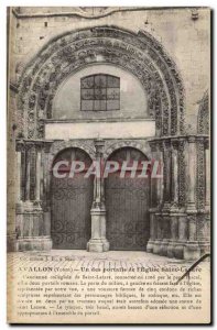 Avallon Old Postcard One of the gates of & # 39eglise Saint Lazare